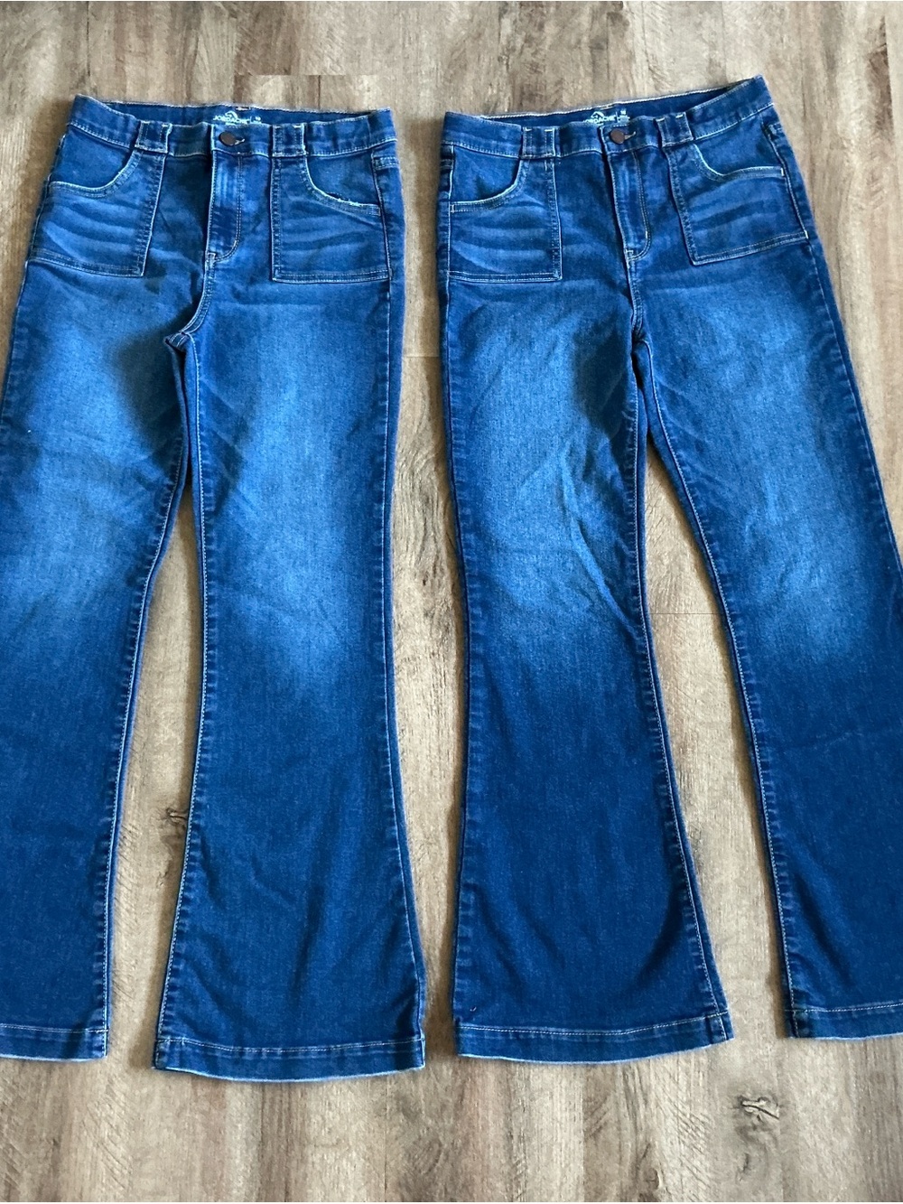 Jordache Jeans Size 18 Girls Jean Lot of 2 Dark Blue Wash Flare Leg Stretch Adju